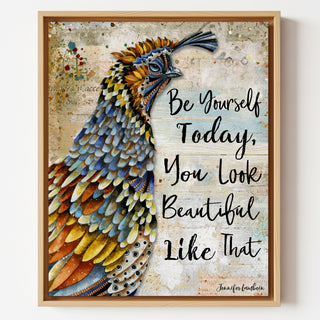 You Look Beautiful Quail Art Print - Whimsical Boho Cottagecore Bird