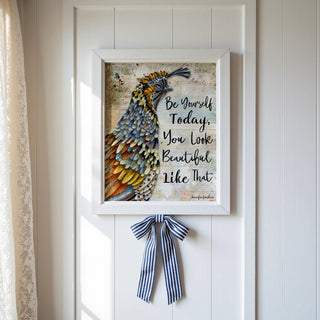 You Look Beautiful Quail Art Print - Whimsical Boho Cottagecore Bird
