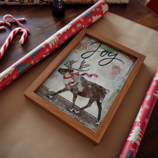 Reindeer Joy Art Print - Winter Woodland Animal