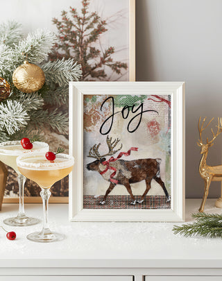 Reindeer Joy Art Print - Winter Woodland Animal