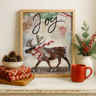 Reindeer Joy Art Print - Winter Woodland Animal