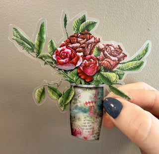 Cottage Roses Sticker
