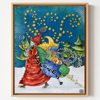 Santa Of Dreams Art Print - Christmas Trees & Stars