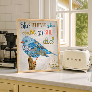 She Believed Bird Art Print
