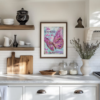 She Remembered Butterfly Art Print