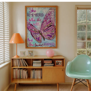 She Remembered Butterfly Art Print