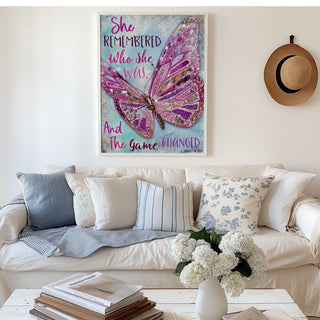 She Remembered Butterfly Art Print