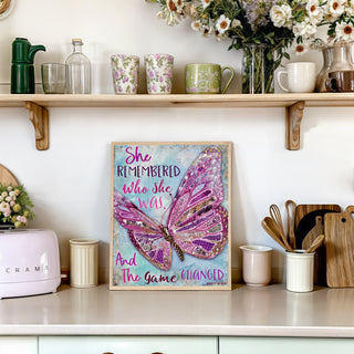 She Remembered Butterfly Art Print