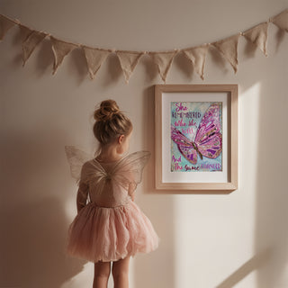 She Remembered Butterfly Art Print