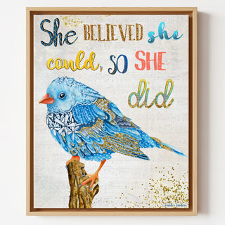 She Believed Bird Art Print