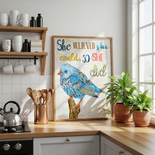She Believed Bird Art Print