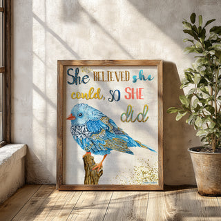 She Believed Bird Art Print