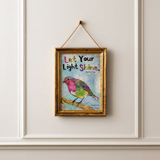 Pink Shine Bird Art Print - Boho Butterfly - Inspirational Quote