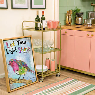 Pink Shine Bird Art Print - Boho Butterfly - Inspirational Quote