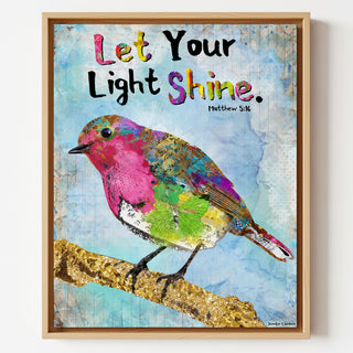 Pink Shine Bird Art Print - Boho Butterfly - Inspirational Quote