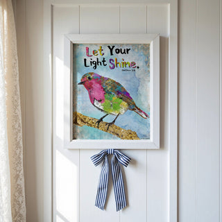 Pink Shine Bird Art Print - Boho Butterfly - Inspirational Quote
