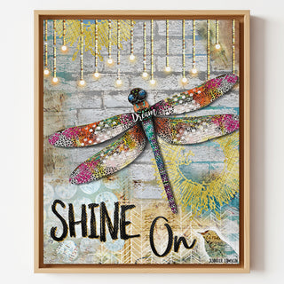 Shine On Dragonfly Art Print - Summer Dream Bird With Sun