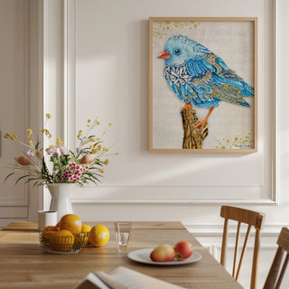 Serene Sophia Blue Bird Art Print