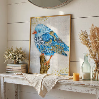 Serene Sophia Blue Bird Art Print