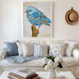Serene Sophia Blue Bird Art Print