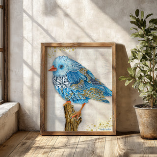 Serene Sophia Blue Bird Art Print