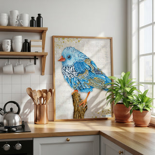 Serene Sophia Blue Bird Art Print