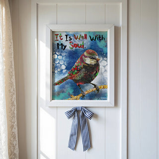 It Is Well Christmas Bird Art Print