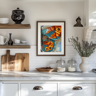 Starry Wildflowers Butterfly Wing Art Print - Boho Cottage Coastal