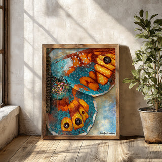 Starry Wildflowers Butterfly Wing Art Print - Boho Cottage Coastal