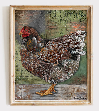 Strong Butterfly Hen Art Print