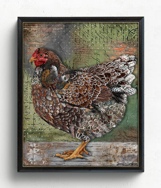 Strong Butterfly Hen Art Print