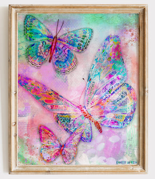 Sunrise Glow Butterflies Art Print