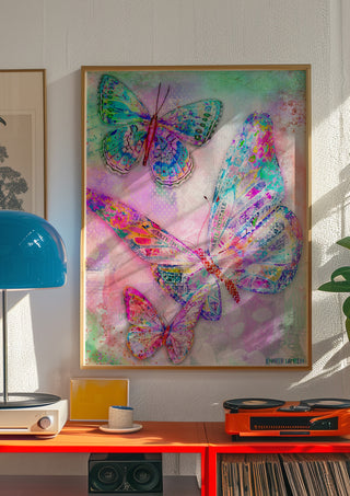 Sunrise Glow Butterflies Art Print