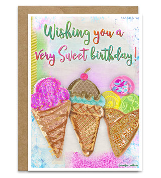 Sweet Birthday Ice Cream Greeting Card