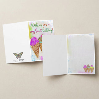 Sweet Birthday Ice Cream Greeting Card