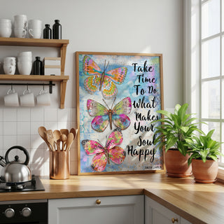 Happy Soul Butterflies Art Print