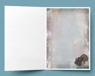 Thankful Turkey Greeting Card - Thanksgiving Blank Art Notecard