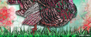 Thankful Turkey Art Print - Pink Thanksgiving Nature Decor