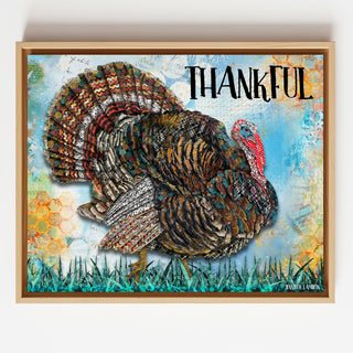 Thankful Turkey Art Print - Whimsical Thanksgiving Nature Decor