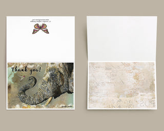 Thank You Elephant Greeting Card - Hummingbird Art
