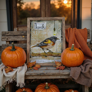 Think Bird Art Print - Industrial Boho Cottage