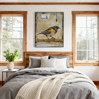 Think Bird Art Print - Industrial Boho Cottage