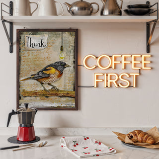 Think Bird Art Print - Industrial Boho Cottage