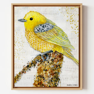 Yellow Starlight Tilly Bird Art Print - Watercolor Woodland Nature