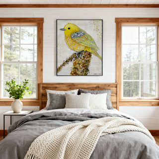 Yellow Starlight Tilly Bird Art Print - Watercolor Woodland Nature