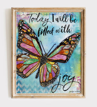 Filled With Joy Butterfly Art Print