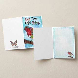 Watermelon Shine Bird Greeting Card - Inspirational Quote Art Notecard