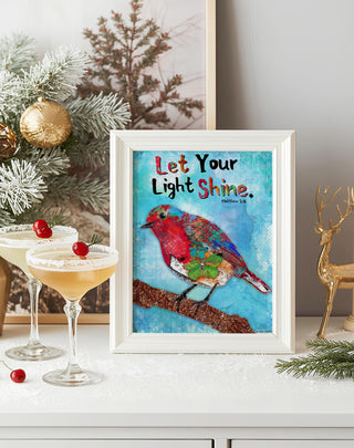 Watermelon Shine Bird Art Print - Boho Butterfly - Inspirational Quote