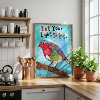 Watermelon Shine Bird Art Print - Boho Butterfly - Inspirational Quote