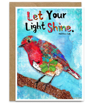 Watermelon Shine Bird Greeting Card - Inspirational Quote Art Notecard